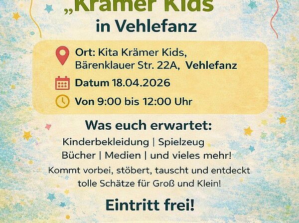 Flohmarkt-Flyer der Kita Vehlefanz