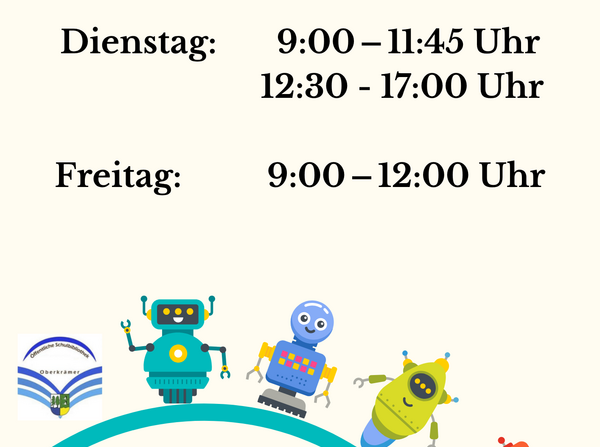 Hinweis zu geänderten Öffnungszeiten in der Bibliothek Vehlefanz