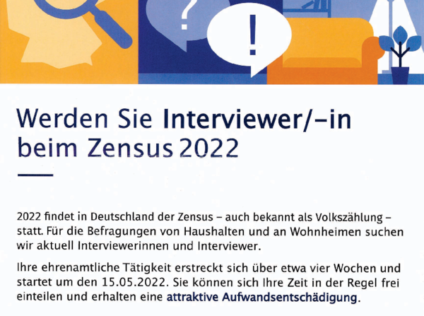 Plakat vom Zensus 2022