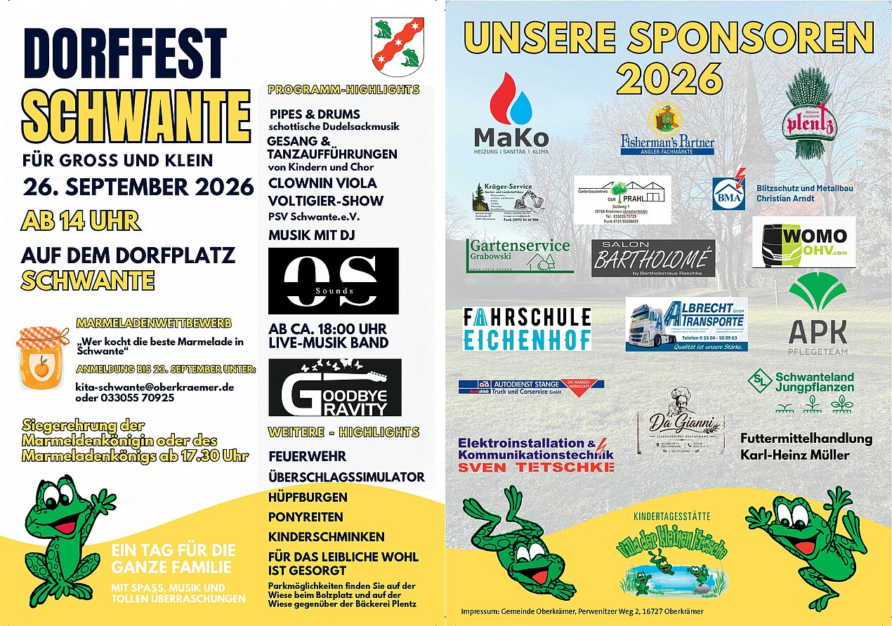 Frösche, Text, Logos