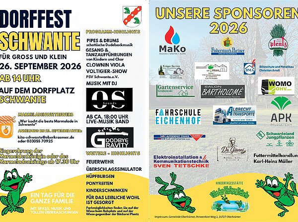 Frösche, Text, Logos