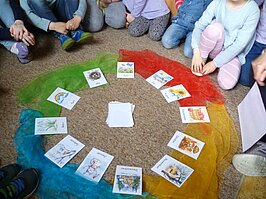 Jahreskreis mit Karten gelegt