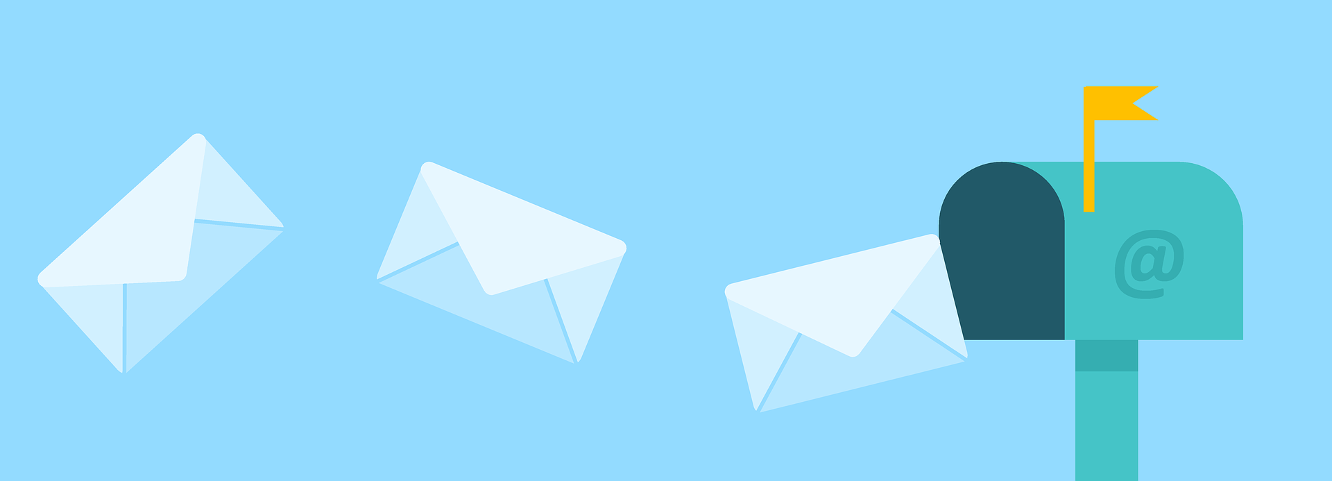 Briefe, die aus einer Mailbox fliegen